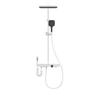 Sistema doccia termostatico con display della temperatura, soffione a pioggia e doccetta portatile, set completo per vasca da bagno con tubo da 1,5 m e spray