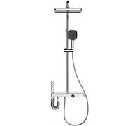 Sistema doccia termostatico con display della temperatura Soffione doccia a pioggia e doccetta a mano Set completo per vasca da bagno con tubo doccia di lusso Aggiornamento del bagno