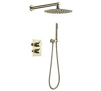 Sistema doccia termostatico - Set doccia a scomparsa con doccetta portatile e soffione doccia a pioggia, kit per montaggio a parete vasca e doccia