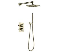 Sistema doccia termostatico - Set doccia a scomparsa con doccetta portatile e soffione doccia a pioggia, kit per montaggio a parete vasca e doccia