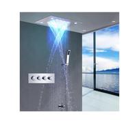 Sistema Doccia Termostatico, Set Rubinetto Doccia A LED, Sistema Doccia A Pioggia Montato A Soffitto, Accessori Doccia A 3 Funzioni, Valvole Doccia in Ottone con 3 modalità, Soffione Doccia A Pioggia