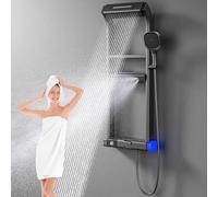 Sistema doccia termostatico, soffione doccia portatile a 6 funzioni, display a LED della temperatura, pannello doccia a parete per bagno, hotel e spa