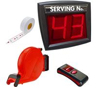 Sistema ELIMINACODE Senza Fili Radio Wireless Originale, Completo Display Due CIFRE, RADIOCOMANDO, Dispenser di Etichette …