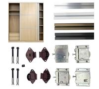 Sistema Ferramenta per Porte Scorrevoli per 2 o 3 Ante - Binario 2METRI + Carrelli - Colore a Scelta - Peso Max Anta 55KG (3 Ante, Binario Bronzo)