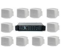 Sistema filodiffusione kit audio 10 diffusori x MURO bianchi amplificatore