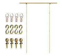 Sistema for appendere quadri in ottone resistente Binario a clic regolabile | 6,6 piedi con ganci Kit ideale for gallerie d'arte e foto for la decorazione domestica Installazione semplice(1.7m track)