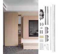Sistema hardware per porta scorrevole, kit per porta a scomparsa senza binari per porte in legno, set di rulli per binario inferiore