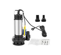 Sistema idraulico Pompa sommergibile, pompa per acqua pulita/sporca 2HP/1500W, pozzetto di drenaggio in acciaio inossidabile 36000L/H