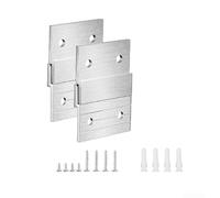 Sistema in alluminio per ganci a tacchetti francesi, per montaggio a parete, specchi e pannelli con ciondoli antiscivolo e viti, resistente alla ruggine, staffa da 6,3 x 5 cm, fornisce una presa forte