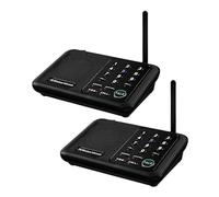 Sistema interfonico, di interfono wireless a lungo raggio da 1 miglio for la comunicazione tra uffici domestici e aziendali da una stanza all'altra.,Qualità audio chiara(2 Unit Black)