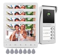 Sistema interfono videocitofono campanello per 4 famiglie, display da 7 pollici