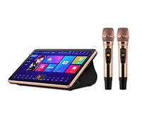 Sistema karaoke 2021, karaoke capacitivo touch screen da 15,6 pollici/18,5 pollici con microfono wireless, funzione amplificatore di potenza, controllo vocale intelligente AI della funzione canzone