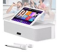 Sistema karaoke con touch screen, display da 14 pollici, due microfoni wireless, controllo vocale AI, lettore multimediale portatile, KTV desktop con memoria da 3 TB
