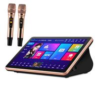 Sistema Karaoke da 18,5 pollici, lettore Karaoke KTV con touch screen e microfono wireless, controllo vocale intelligente AI e supporto di più lingue, amplificatore Karaoke per casa, feste, KTV (nero