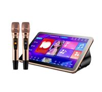 Sistema Karaoke da 19,5 pollici, macchina karaoke touch screen capacitivo, con funzione amplificatore di potenza e microfoni con riverbero DSP, effetto sonoro premium e spazio di archiviazione