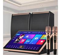 Sistema Karaoke, Lettore KTV Desktop Touch Screen da 18,5 Pollici, Macchina Karaoke con Microfono Wireless e Audio, Controllo Vocale Intelligente AI, Supporto di Più Lingue per Feste in Casa KTV DJ Ba