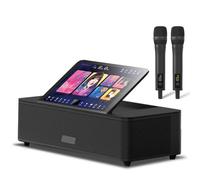 Sistema Karaoke Touchscreen con 2 Microfoni Wireless, Scarica e Riproduzione di Canzoni Cloud ad alta velocità, KTV/Film/MP3/Bluetooth/Registrazione/Uscita HDMI, Bianco, 1TB