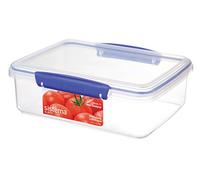 Sistema KLIP IT - Contenitore per alimenti trasparente con clip blu, 2 litri