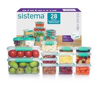 Sistema KLIP IT Contenitori per alimenti | Contenitori per la preparazione dei pasti impilabili ed ermetici | Scatole per il pranzo per la scuola e snack | 28 pz. (14 contenitori e coperchi)