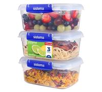 Sistema KLIP IT PLUS contenitori per la conservazione di alimenti | 1 L | con coperchio, a prova di perdite, impilabili ed ermetici, adatti a frigorifero e congelatore | Senza BPA
