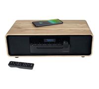 Micro-chaîne Bluetooth - THOMSON - Bois/Noir - Radio FM/DAB+/CD/MP3/USB/Induction, 75W, Affichage LCD, Télécommande, Alim. 23