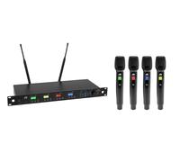 Sistema microfonico wireless OMNITRONIC UHF-604 4 canali True Diversity con disp