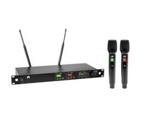 Sistema Microfonico Wireless Professionale OMNITRONIC UHF-602 a 2 Canali con Tru