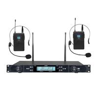 Sistema microfonico wireless professionale U-620 da 1 a 2 con auricolare e cintu