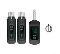 Sistema microfonico wireless XLR da 2,4 G, 185 x 120 x 35 mm, ricevitore trasmettitore microfono ricaricabile, multi-dispositivo per discorsi e canto (1 in 2)