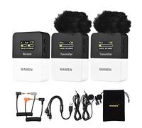 Sistema microfono senza fili HUIOP KT-W1-K2 One-Trigger-Two UHF Wireless Microphone System (2 trasmettitori e 1 ricevitore) Microfono a clip 50M Rang di trasmissione Accoppiamento automatico Monitorag