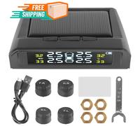 Sistema Monitoraggio Pressione Pneumatici TPMS Wireless Solare USB 4 Sensori