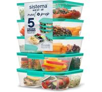 Sistema Nest It Contenitori Alimenti Ermetici Meal Prep 5 Pezzi 870ml + 1.9L
