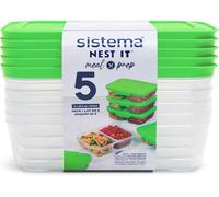 Sistema Nest It Contenitori Alimenti Ermetici Meal Prep 5 Pezzi 870ml + 1.9L