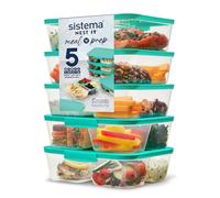 Sistema NEST IT contenitori per preparazione dei pasti | 1,9 L | Contenitori ermetici per la conservazione di alimenti, con scomparti e coperchi | Senza BPA | Verde | 5 pezzi