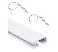 Sistema per Appendere Quadri da museo con 6 Ganci, Binario per Galleria per pareti in Gesso, Kit Decorativo per Esposizione di Foto (Mogano, Cavo da 2 m)