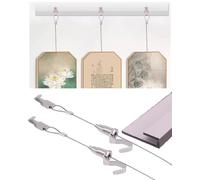 Sistema per appendere quadri da parete, in filo di acciaio da 124,5 cm, con ganci a molla, guida decorativa per galleria fotografica per una facile esposizione artistica, perfetta per la casa e le