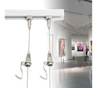 Sistema per Appendere Quadri, gallerie d'Arte, Kit per Appendere Quadri, Binario per Appendere Quadri con Ganci, Sistema per Appendere Quadri Regolabile, Binario per Esposizione di Foto