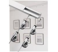 Sistema per Appendere Quadri - Kit Binario per Quadri da 99 cm con 2 Cavi e 4 Ganci - Soluzione Facile per esporre opere d'Arte in casa, Galleria, museo - Sistema di Fissaggio a Parete per c