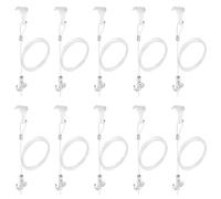 Sistema per appendere quadri regolabile con gancio a vite laterale, 2 m, filo trasparente invisibile, carico massimo 15 kg, kit di ganci bianchi per cornice (trasparente, confezione da 10 pezzi)