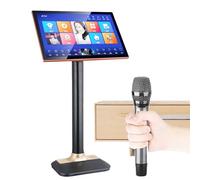 Sistema per karaoke, touch screen capacitivo da 21,5", con microfono wireless, funzione amplificatore di potenza, sistema di punteggio intelligente, riproduzione di registrazione, lettore KTV desktop