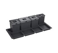 Sistema per Pattumiera DRAW 15+10+10 + 6 L/Pattumiera con Coperchio/Sistema per Rifuti/Sistema per Raccolta Differenziata/per Cassettoni Estraibili di 120 cm di SOTECH