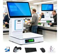 Sistema POS All-in-One per piccole imprese Registratore di cassa con doppio schermo touchscreen con bilancia integrata 8 GB di RAM e 128 GB di SSD per negozi al dettaglio(Singlescreen)