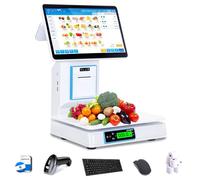 Sistema POS Smart Touch Screen For Ristoranti Vendita Al Dettaglio Registratore Di Cassa Tutto In Uno Con Stampante Termica Integrata 58mm Scanner Portatile 8GB Di RAM, 128GB SSD(Singlescreen)