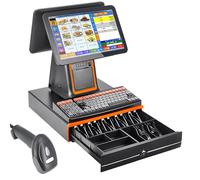 Sistema POS Touchscreen con design pieghevole, display da 15,6 pollici, 8 GB di RAM e 128 GB di spazio di archiviazione per vendita al dettaglio e ospitalità