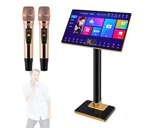 Sistema professionale per karaoke - Macchina touch screen da 21,5 pollici con microfono wireless, amplificatore di potenza, controllo app per telefono, 1,1 milioni di brani da scaricare in cloud per