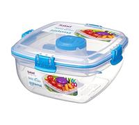 Sistema Salad TO GO | Contenitore per alimenti con singoli scomparti, posate da viaggio e vasetto per condimento| 1,1L | Senza BPA | Colori assortiti