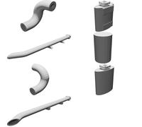 Sistema Scarico per Traxxas UDR - Tubi Marmitta Downpipe Dettaglio RC