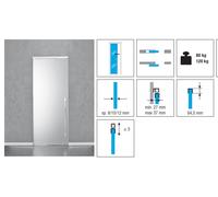 Sistema scorrevole per porte in vetro Koblenz 1700/80/120 con binario da 2 metri