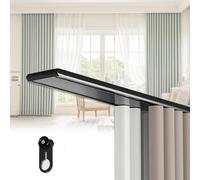 Sistema Scorrevole Silenzioso a Doppio Binario da soffitto per Tende - Tende e divisori Neri da 3,5 m/11,5 Piedi, con Ganci, Adatto per soggiorni, camere da Letto e ospedali.