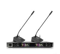 Sistema senza fili doppio del microfono della sala conferenze, 2 canali con la costruzione flessibile dell'ABS del collo d'oca per le sale riunioni (2 microfoni di conferenza)